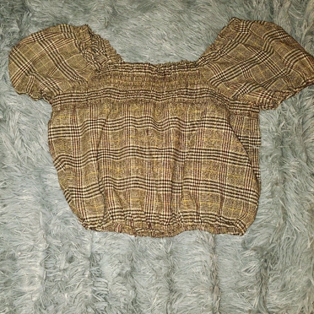 Off the Shoulder Gingham Top
